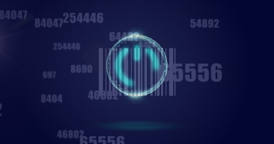 Glowing Power Button Symbol with Financial Data and Technology