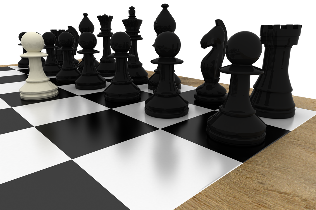 Transparent Background of Chess Board with Black and White Pieces in Play - Download Free Stock Images Pikwizard.com