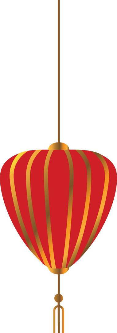 Red Lantern Illustration on Transparent Background for Decor