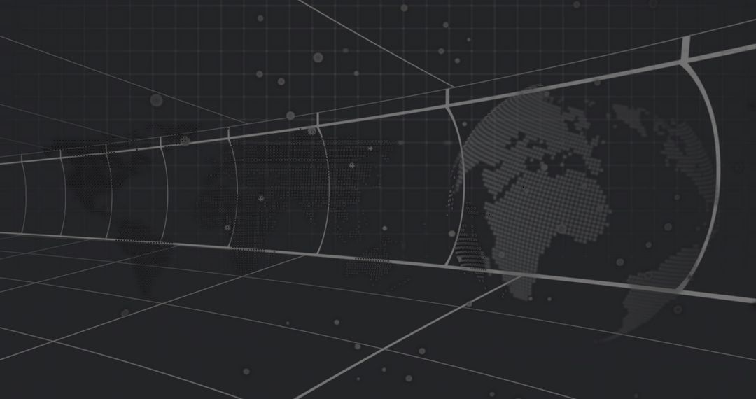 Futuristic Data Tunnel with Digital Nodes in Cyberspace