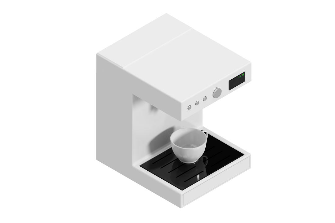 Transparent white coffee maker machine with a coffee cup - Download Free Stock Images Pikwizard.com