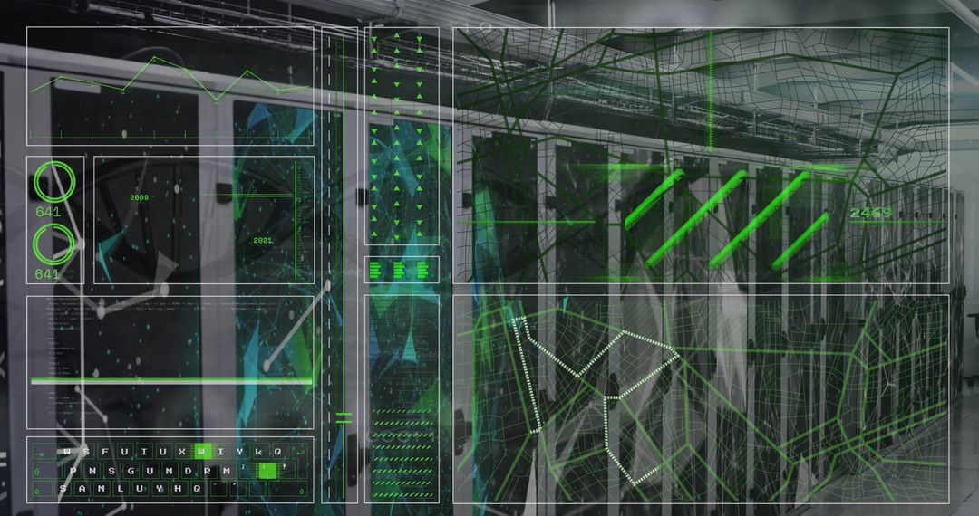 Futuristic Virtual Interface in Data Center with Server Racks