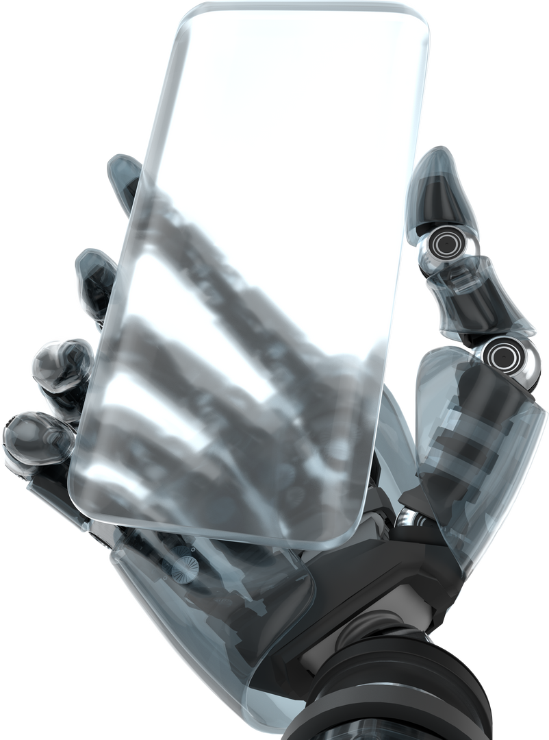 Futuristic Robotic Hand Holding Transparent Smartphone - Download Free Stock Images Pikwizard.com