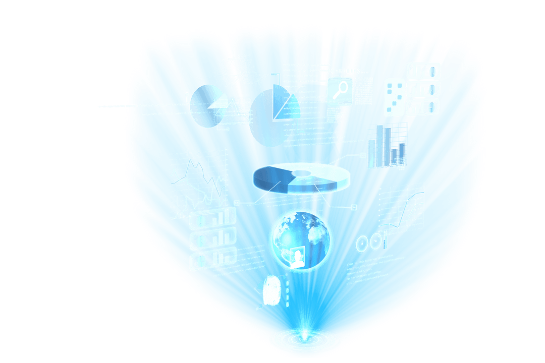 Digital Charts Interface on Transparent Background - Business and Economy Concept