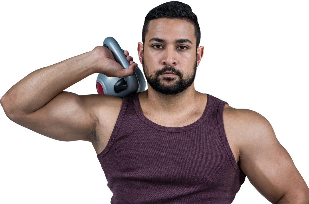 Muscular Man Holding Transparent Background Kettlebell Isolated - Download Free Stock Images Pikwizard.com