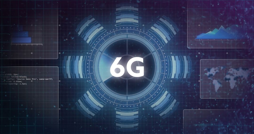 6G Technology Concept with Futuristic Data Visualization