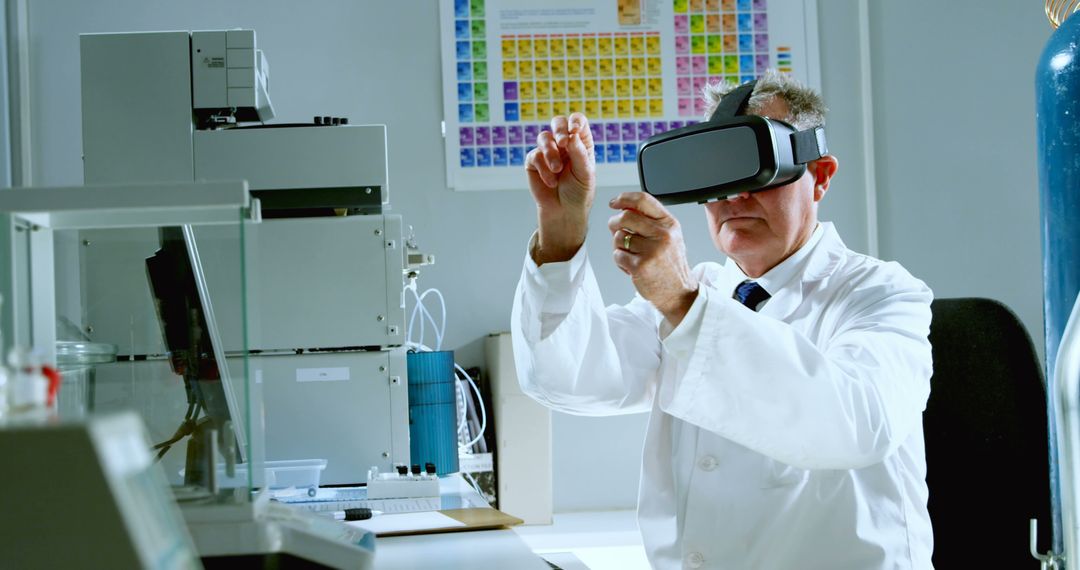 Scientist Using Virtual Reality Headset in a Laboratory - Free Images, Stock Photos and Pictures on Pikwizard.com