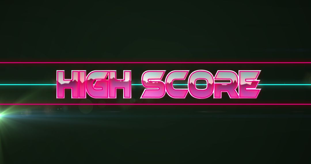 Retro Neon High Score Design with Light Trails
