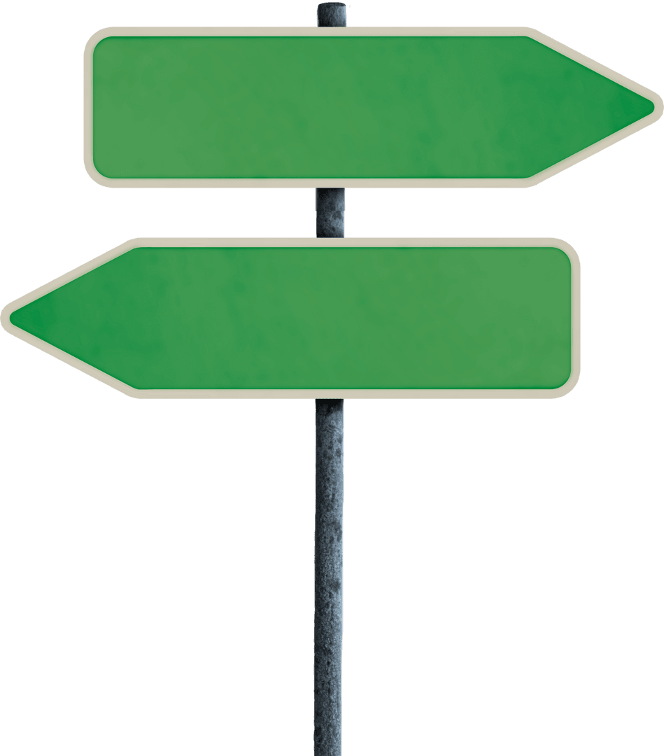 Transparent Green Arrow Signpost Illustration for Directional Design Use