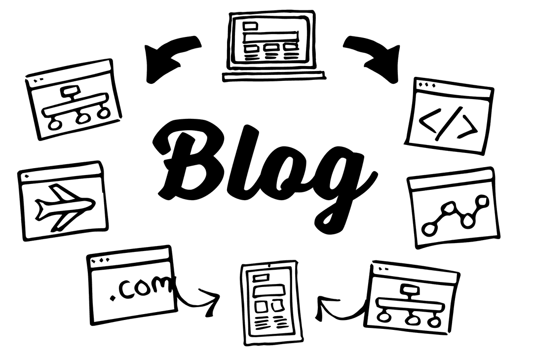 Blog Text with Computer Screen Icons on Transparent Background - Download Free Stock Images Pikwizard.com