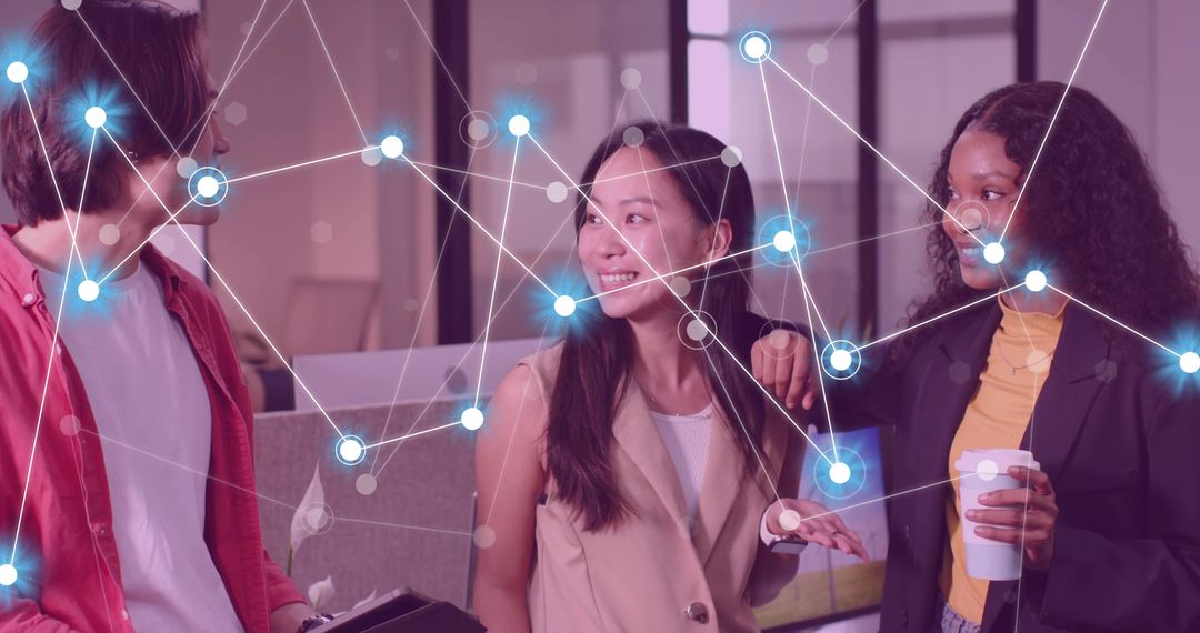 Multicultural Team Connecting in Modern Office Environment