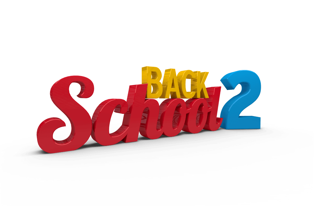 Back to School 2 Text with Transparent Background Vector - Download Free Stock Images Pikwizard.com