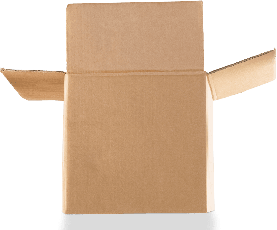 Empty Cardboard Box on Transparent Background
