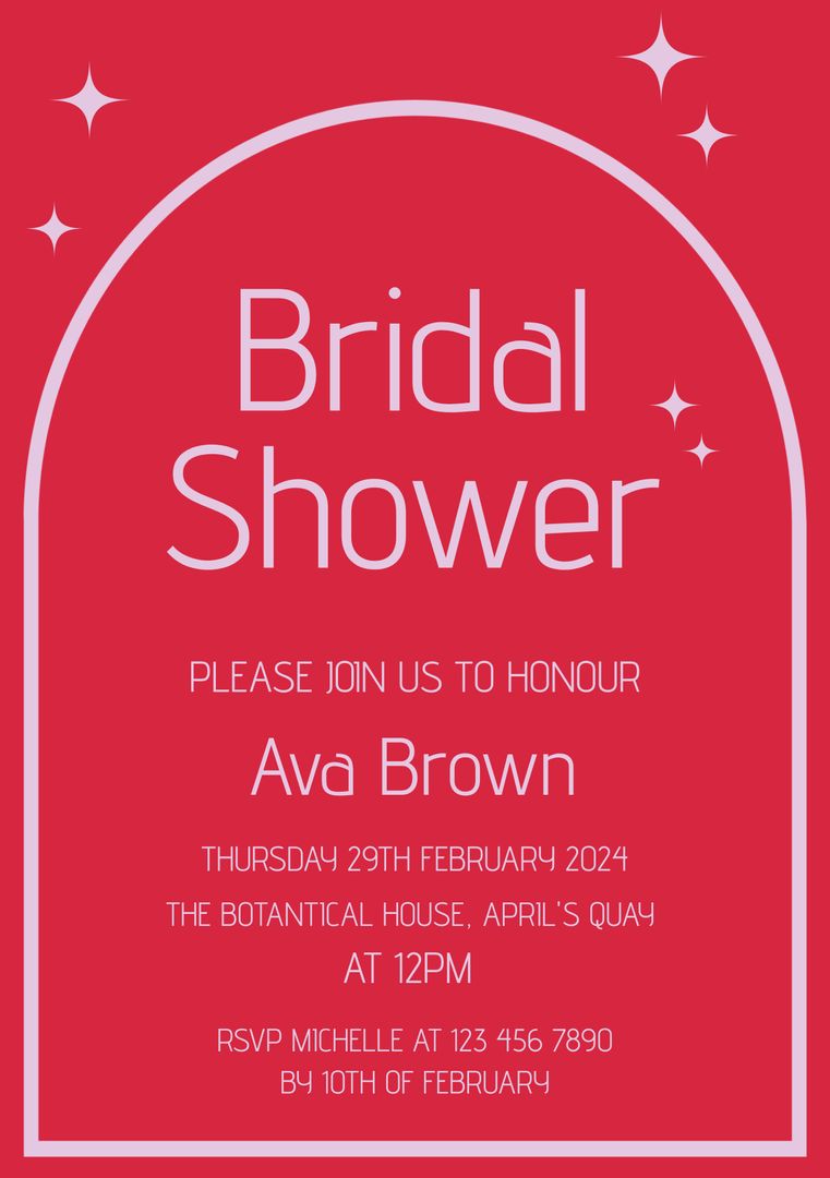 Vibrant Red Bridal Shower Invitation with Elegant Text Design - Download Free Stock Templates Pikwizard.com