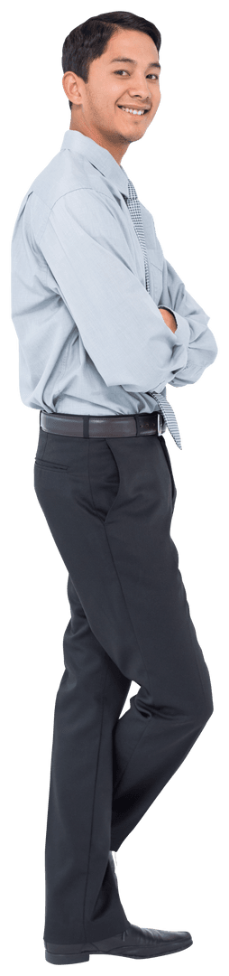 Smiling Businessman on Transparent Background Lends Professional Vibe