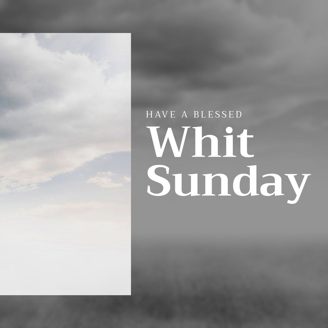 Whit Sunday Blessings with Blue Sky and Cloud Background - Download Free Stock Templates Pikwizard.com