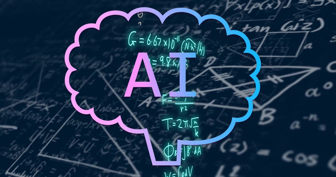 AI Conceptualized with Mathematical Equations Background