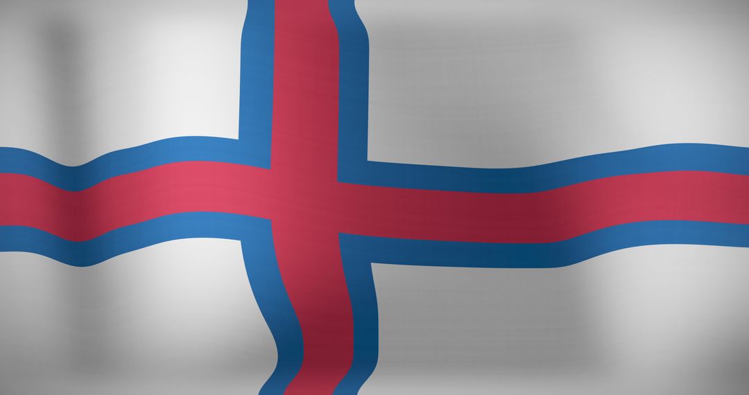 Waving National Flag of the Faroe Islands