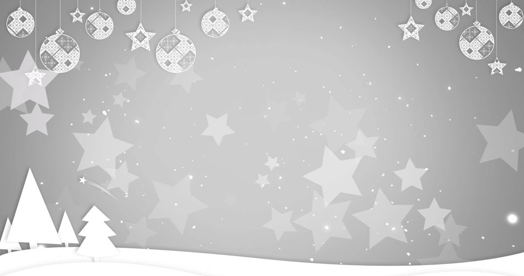 Elegant Minimalist Holiday Design with Stars and Snow