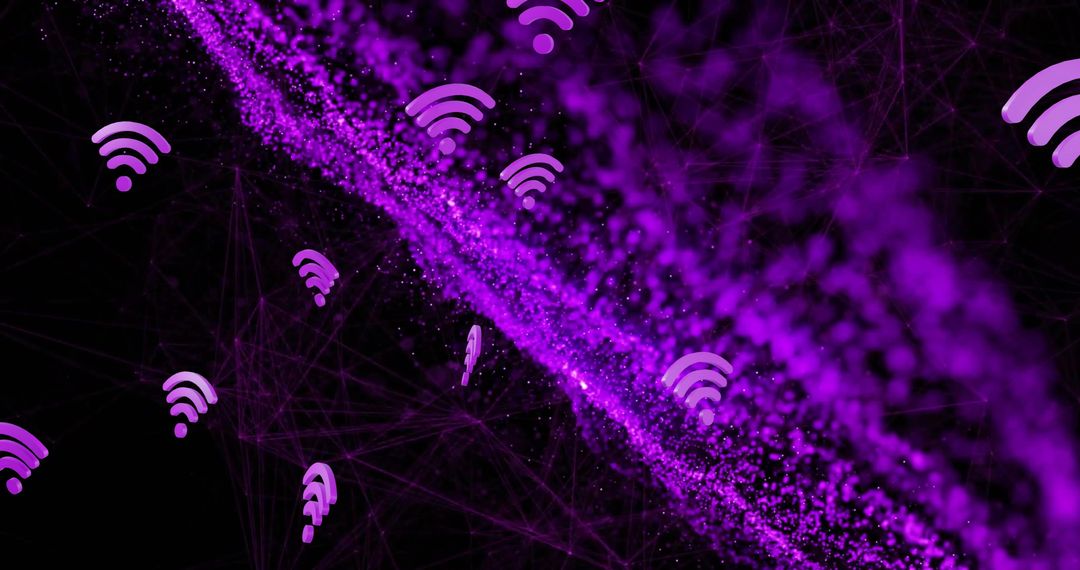Digital Connectivity with Abstract WiFi Icons and Networks