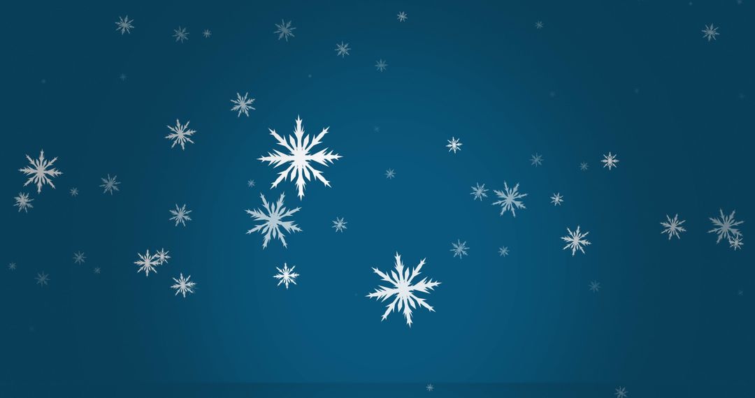 Falling Snowflakes on Blue Background for Winter Concept