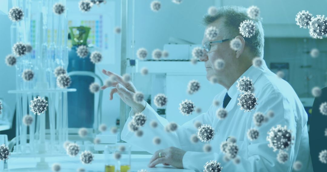 Scientist Analyzing Viral Samples in Laboratory