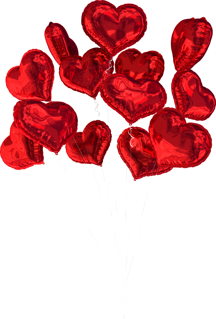 Transparent Shiny Red Heart Balloons Bouquet for Romance and Celebrations - Download Free Stock Images Pikwizard.com