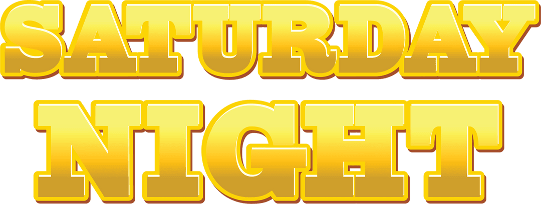 Vibrant Saturday Night Text with Transparent Background