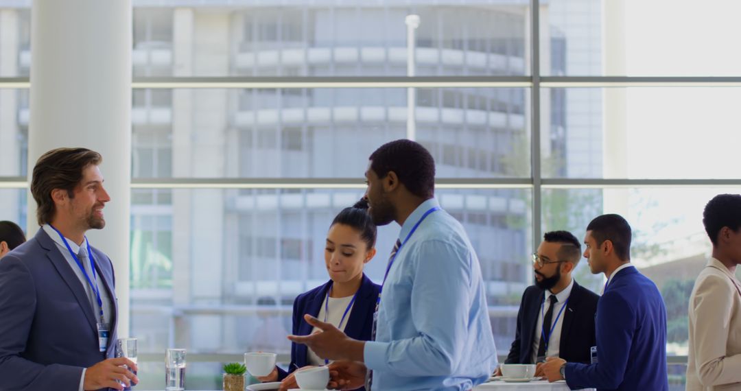 Diverse Business Professionals Networking at Seminar