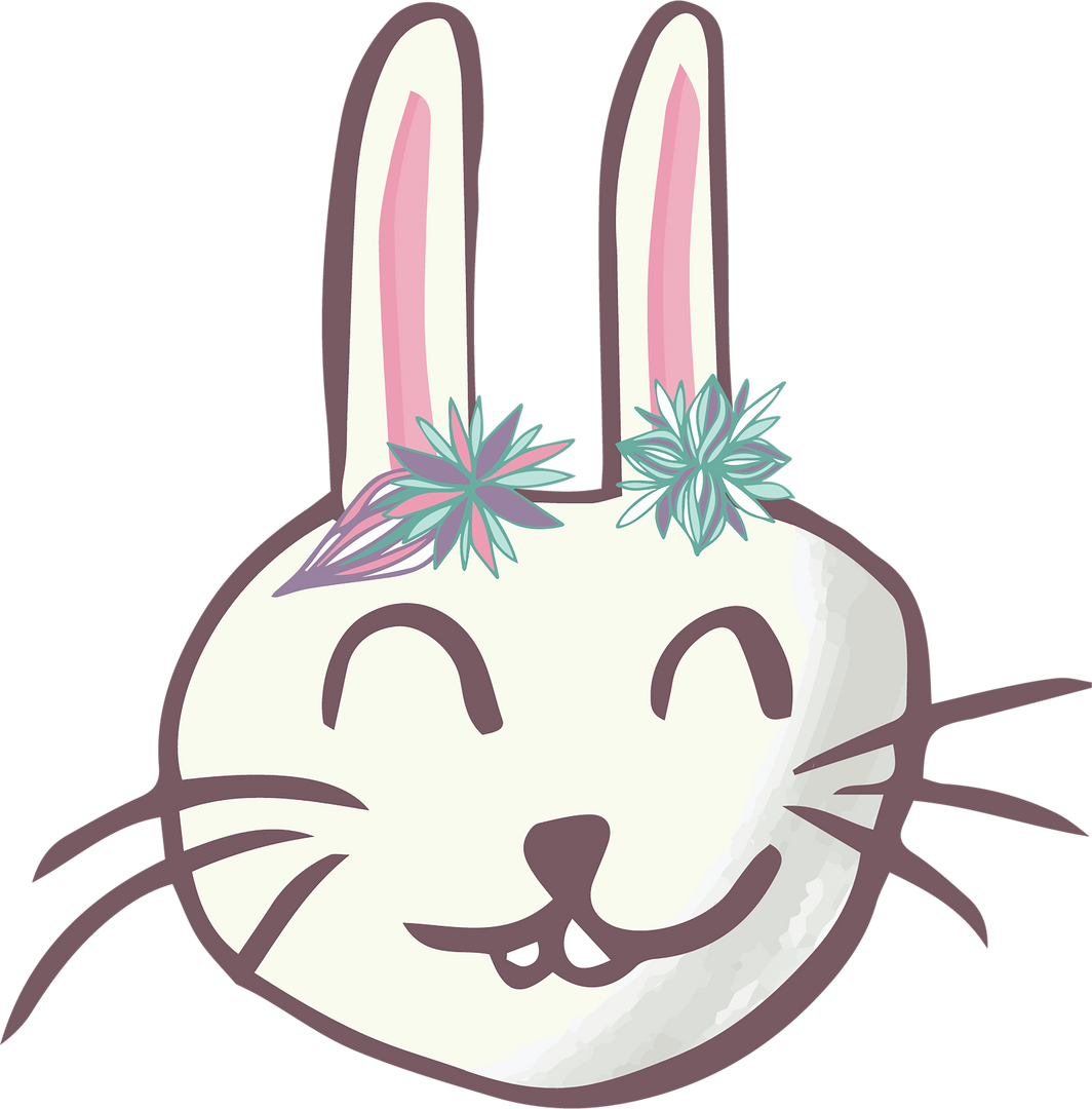 Cute Transparent White Rabbit Illustration with Floral Crown - Download Free Stock Images Pikwizard.com