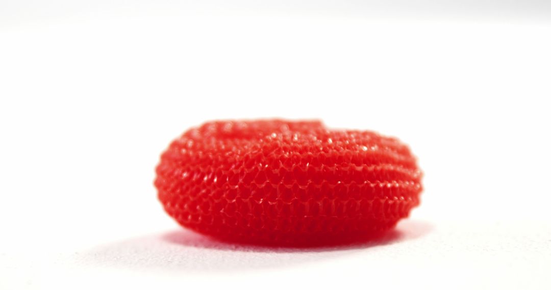 Close-Up of Bright Red Textured Object Against White - Free Images, Stock Photos and Pictures on Pikwizard.com