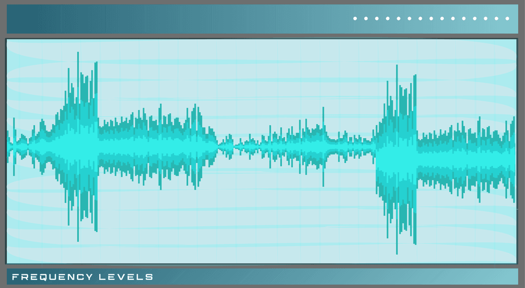 Transparent Audio Waves on Modern UI Screen Visualization