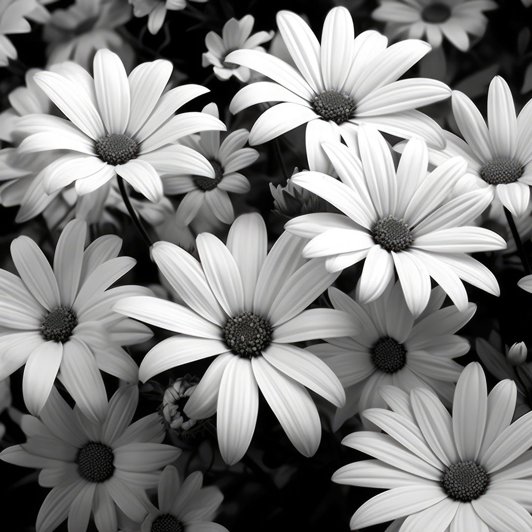 Black and White Daisies Blooming in Garden - Free Images, Stock Photos and Pictures on Pikwizard.com