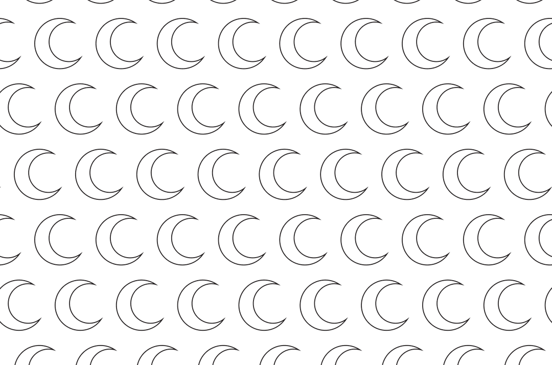 Seamless Crescent Moon Pattern on Transparent Background