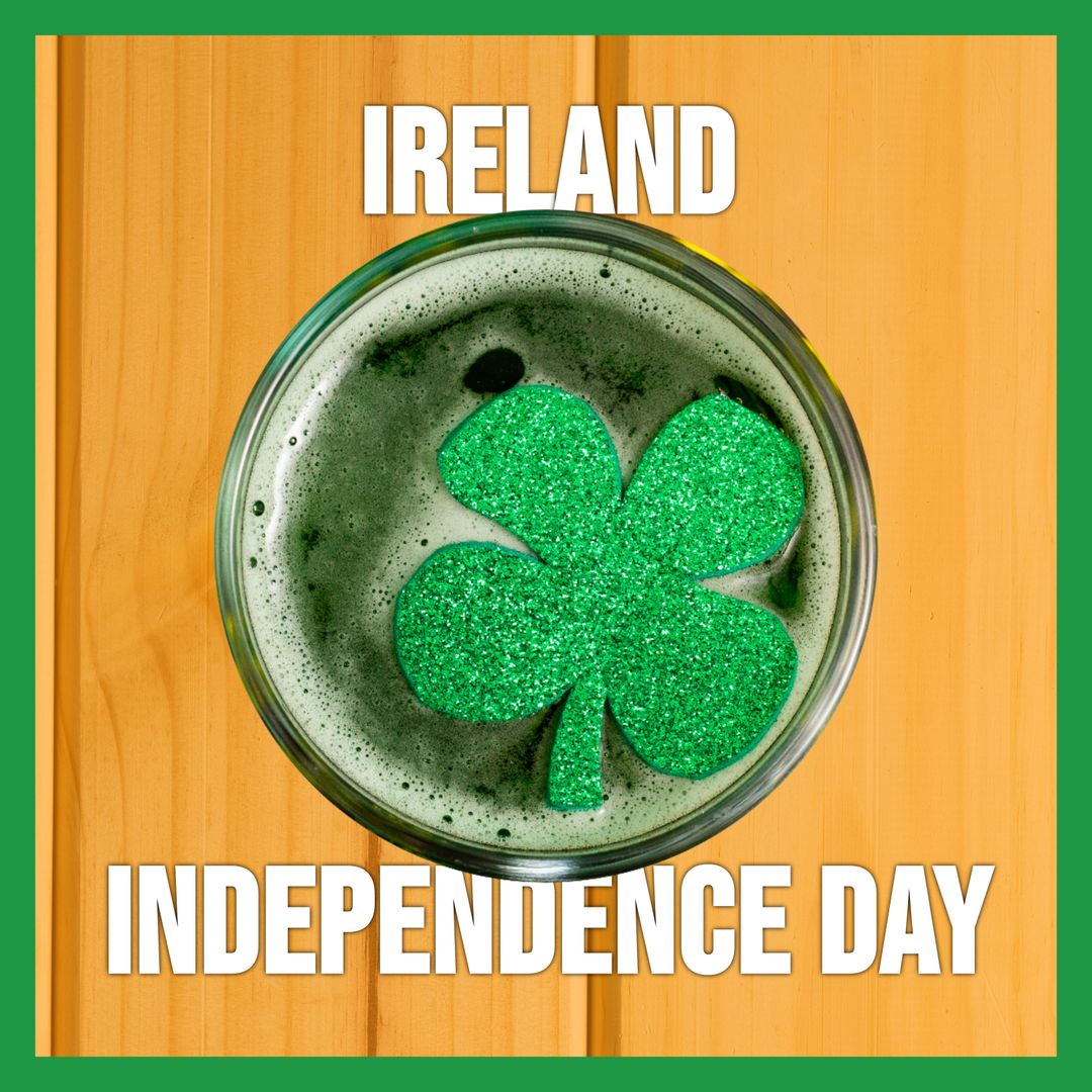 St. Patrick's Day Celebration with Green Shamrock in Beer Glass