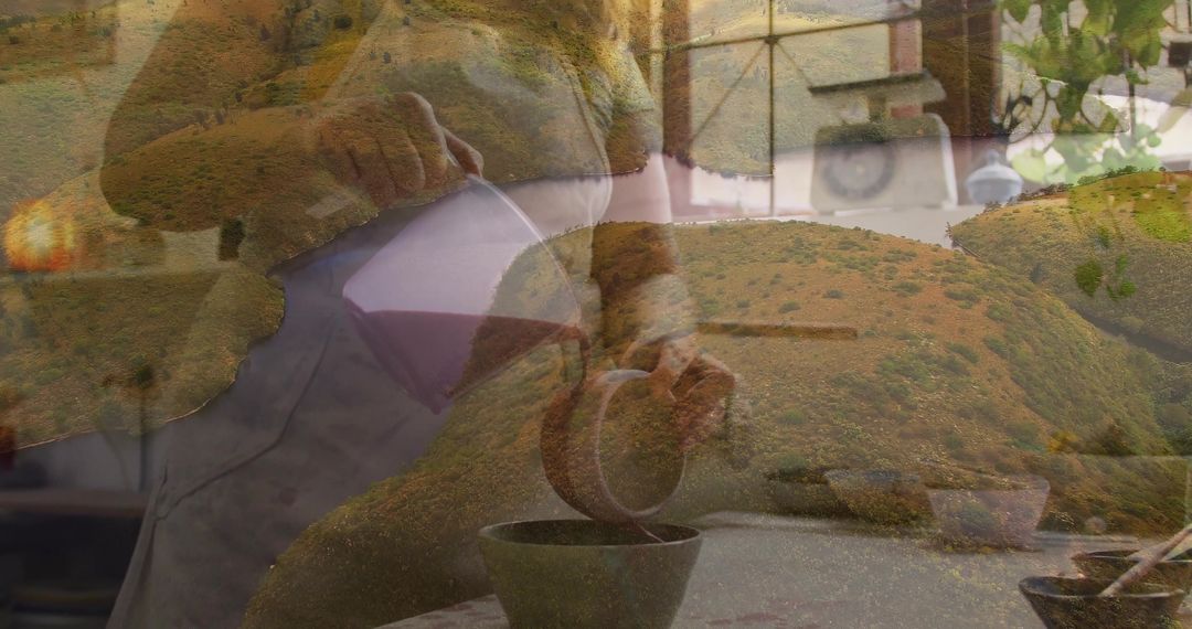 Layered Artisan Pottery and Nature Tones Capturing Relaxed Ambience