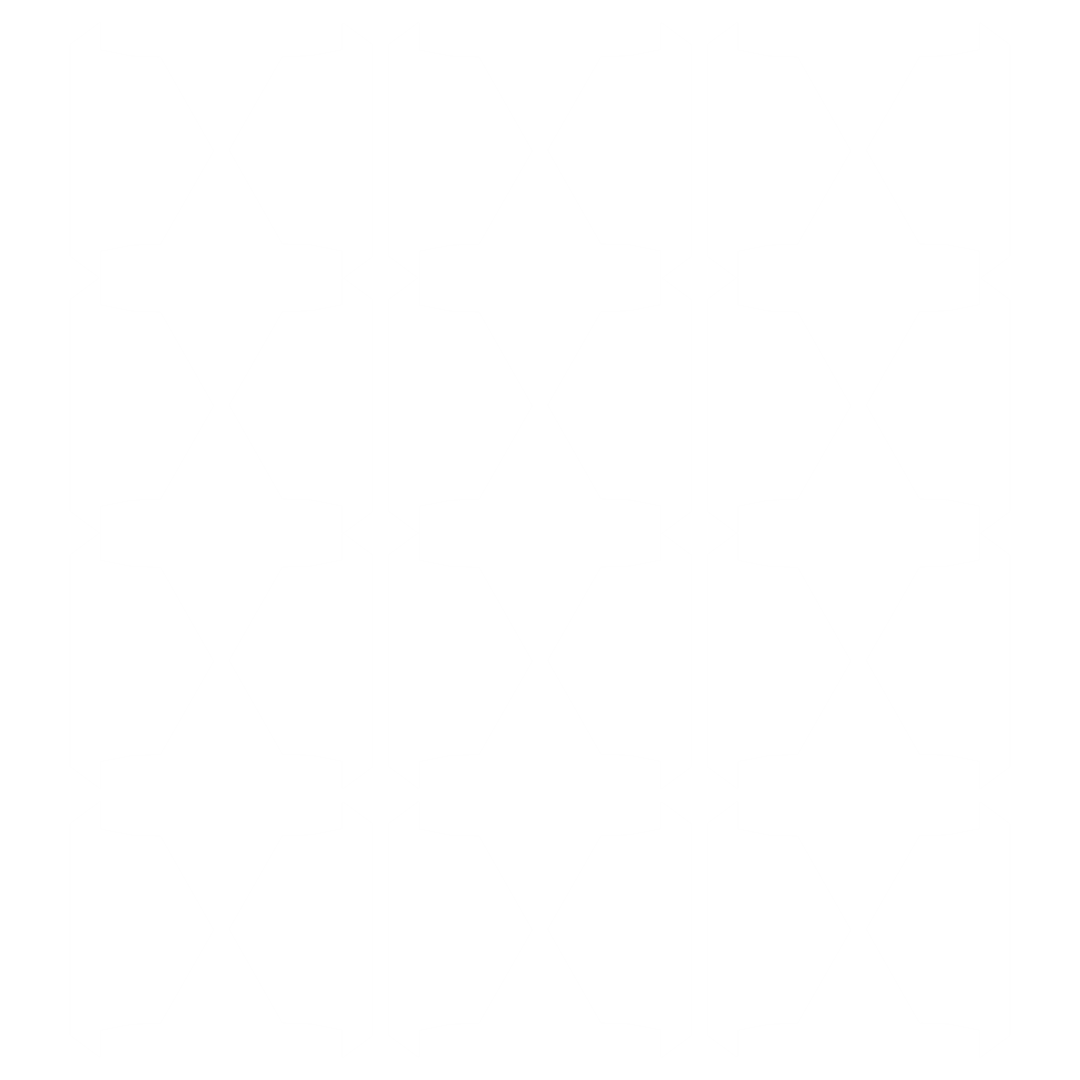 Seamless Abstract Geometric White Shapes on Transparent Background