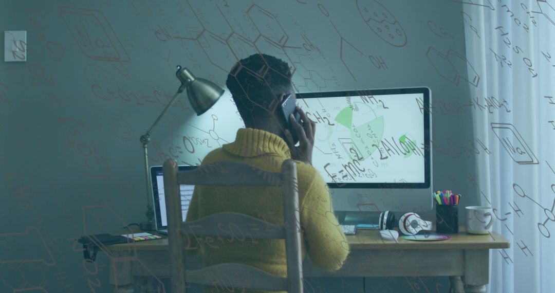 Digital Innovation Businesswoman Managing Data in Modern Workspace