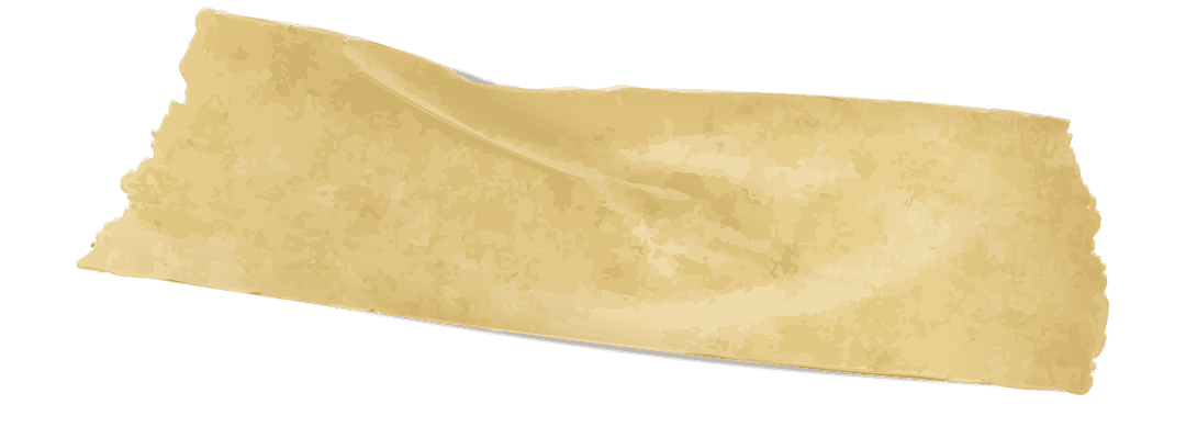 Beige Masking Tape Strip Torn on Transparent Background