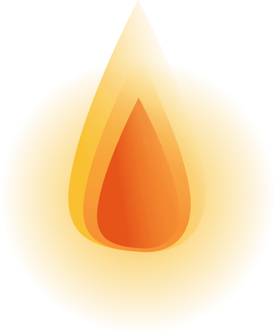 Abstract Flame Icon on Transparent Background for Digital Design