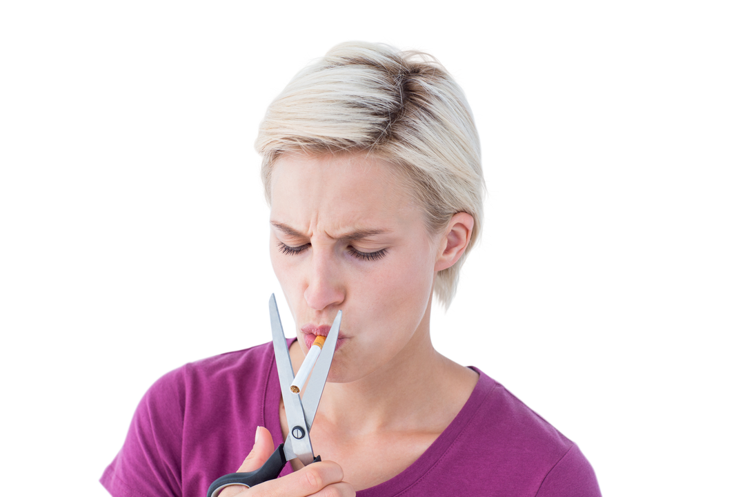 Woman Cutting Cigarette with Scissors Transparent Background Isolated - Download Free Stock Images Pikwizard.com