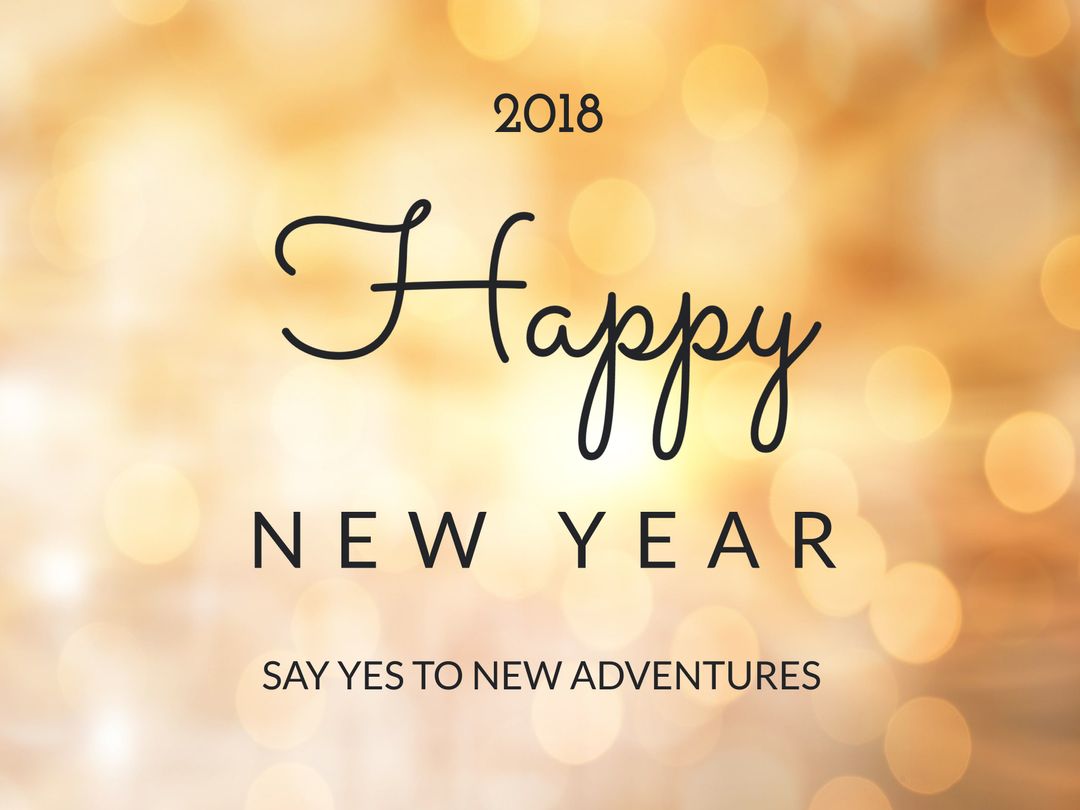 Golden Bokeh Happy New Year Card Template