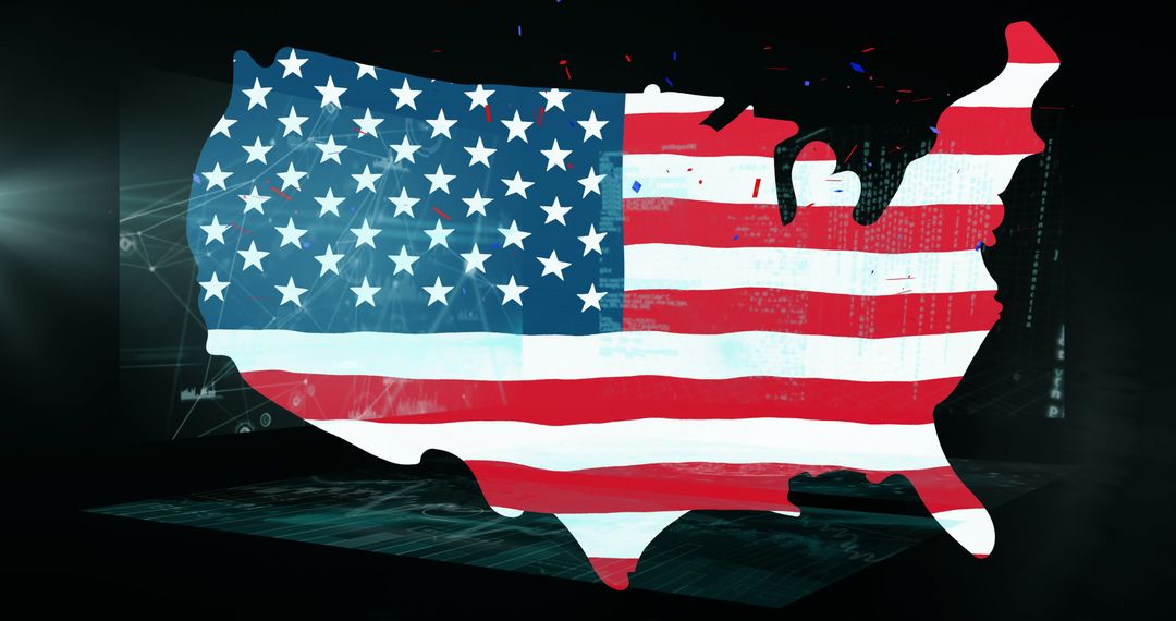 American Flag Grit Style Digital Network Concept