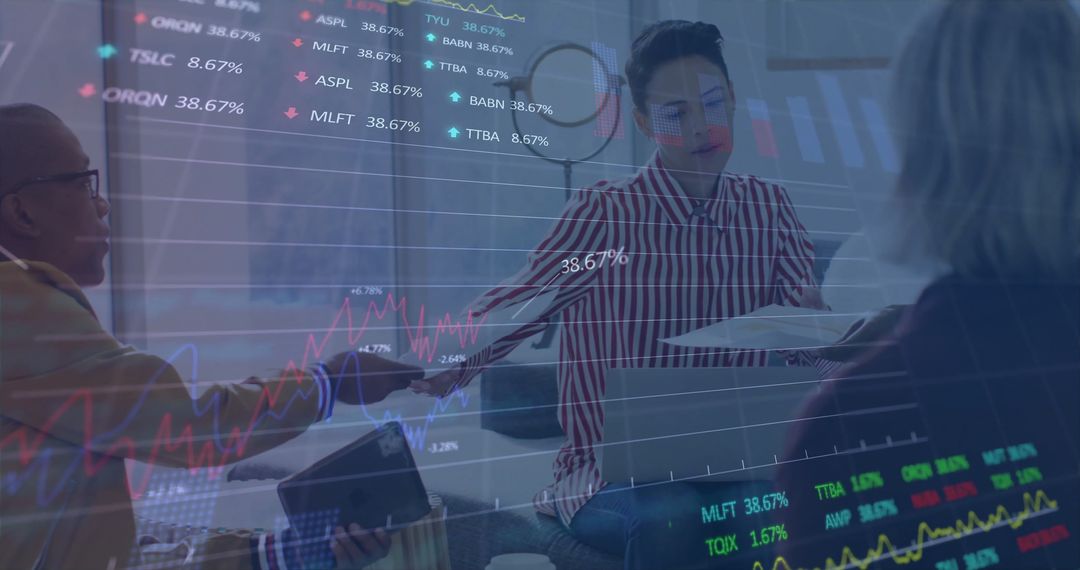 Finance Team Collaborating on Digital Strategies in Modern Office