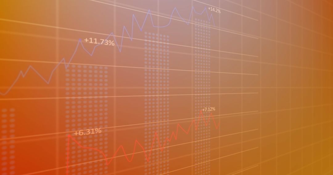 Statistical Data on Orange Gradient Background