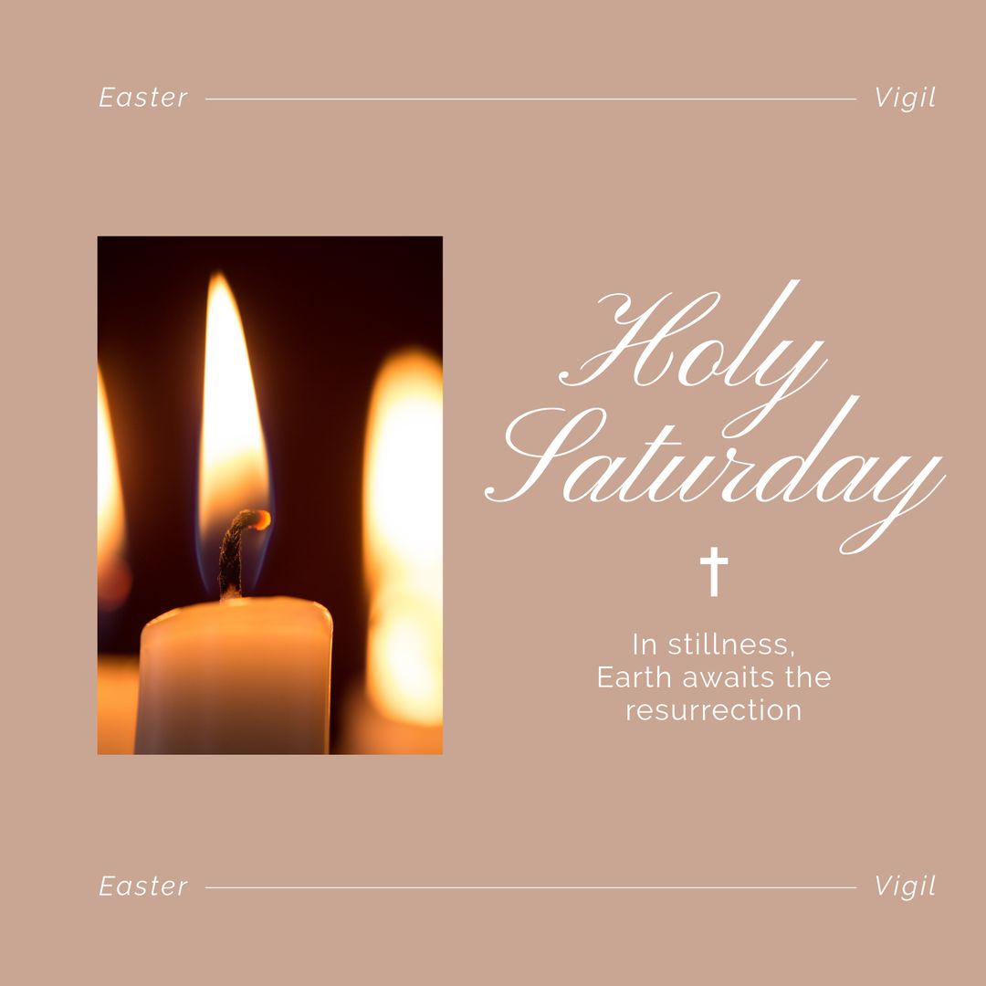 Holy Saturday Candle with Meaningful Text for Easter Vigil