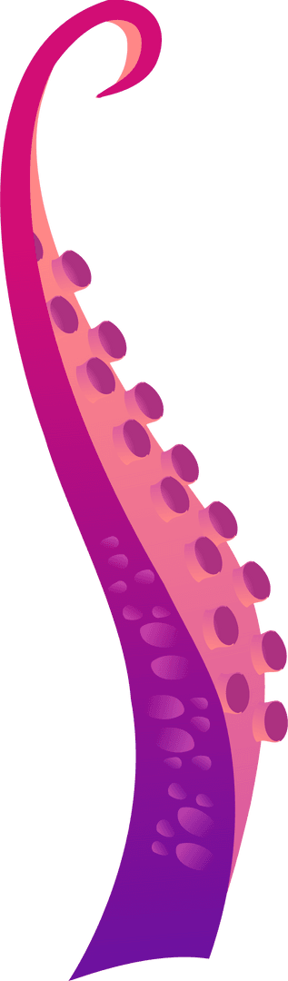 Colorful Tentacle Design with Gradient on Transparent Background