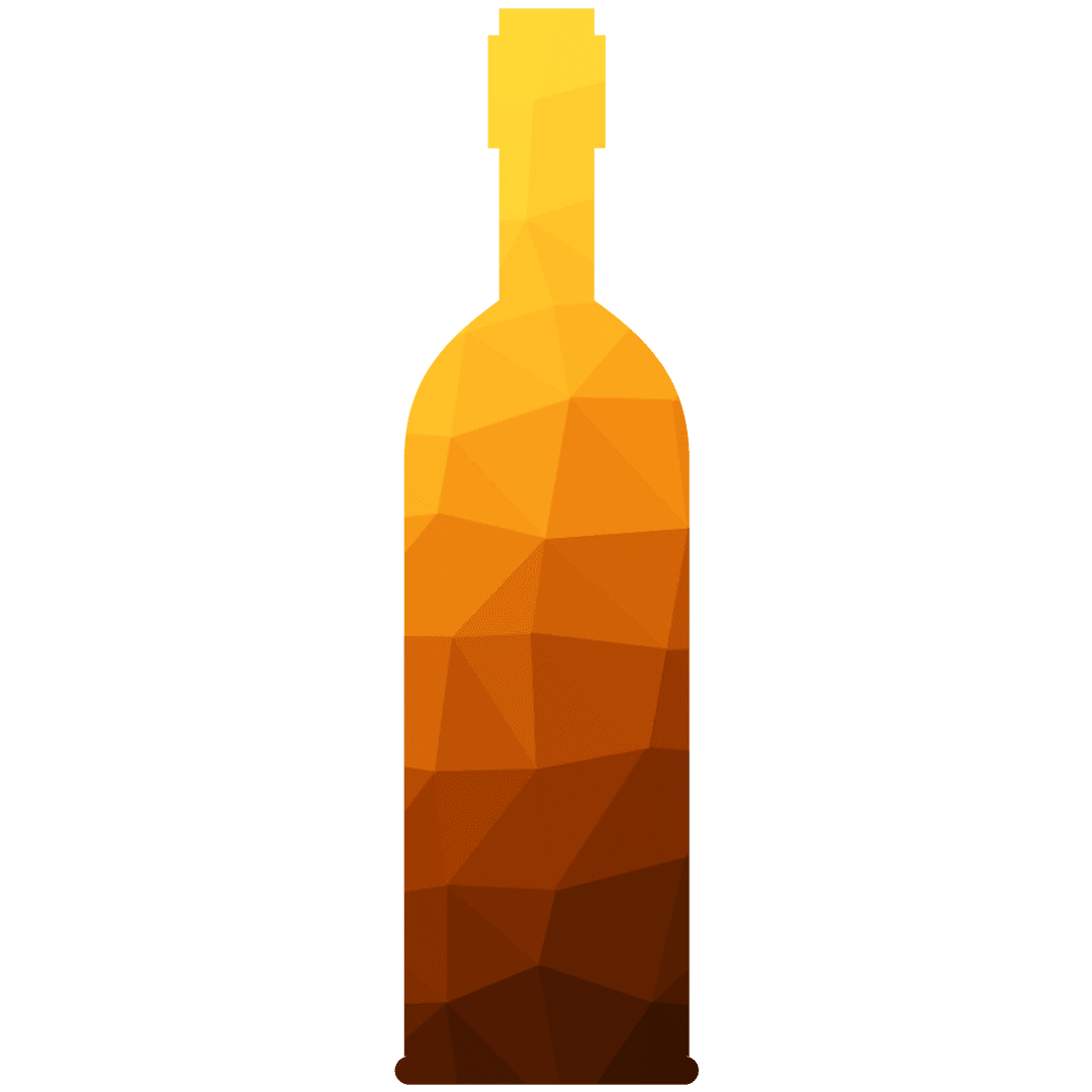 Transparent Colorful Polygonal Whiskey Bottle Design