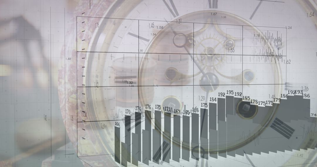 Financial Data Analysis Overlay on Clock