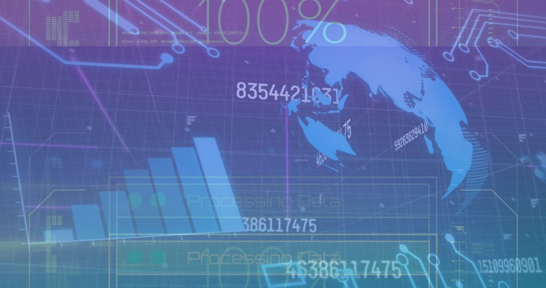 Futuristic Digital Interface with Global Financial Data